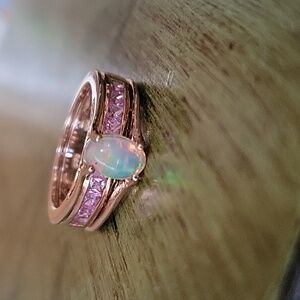 Opal-Pink sapphire ring